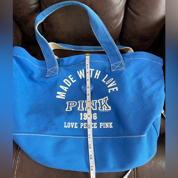 Rare Canvas Victoria Secret Pink 1986 Blue Tote - Picture 3 of 9